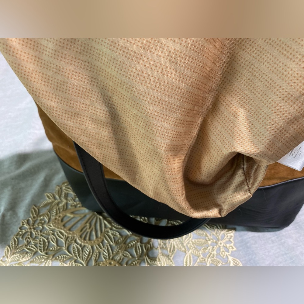❤️❤️❤️Mark & Hall Y2K Large Oversized Brown & Black Leather Suede Shoulder Tote - Picture 6 of 11